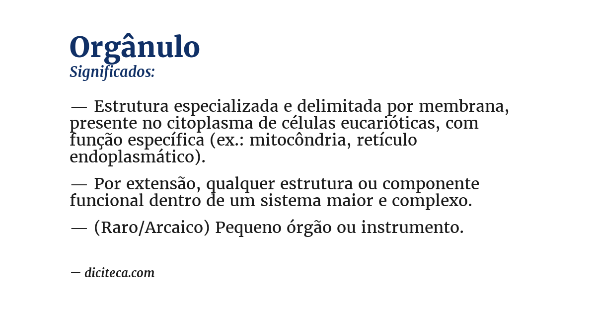 Significado de orgânulo