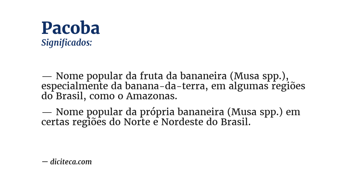 Significado de pacoba