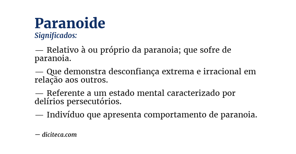 Significado de paranoide