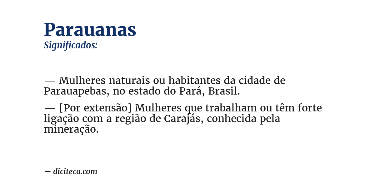 Significado de parauanas