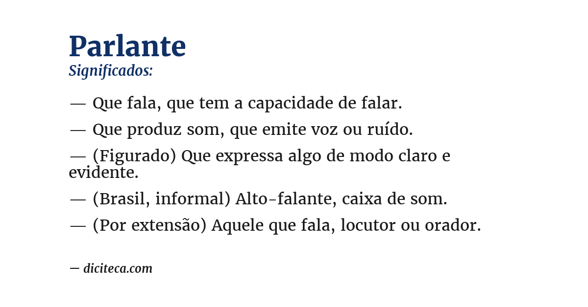 Significado de parlante