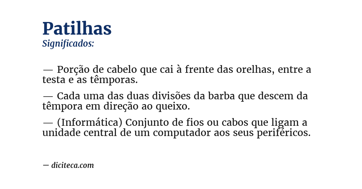 Significado de patilhas