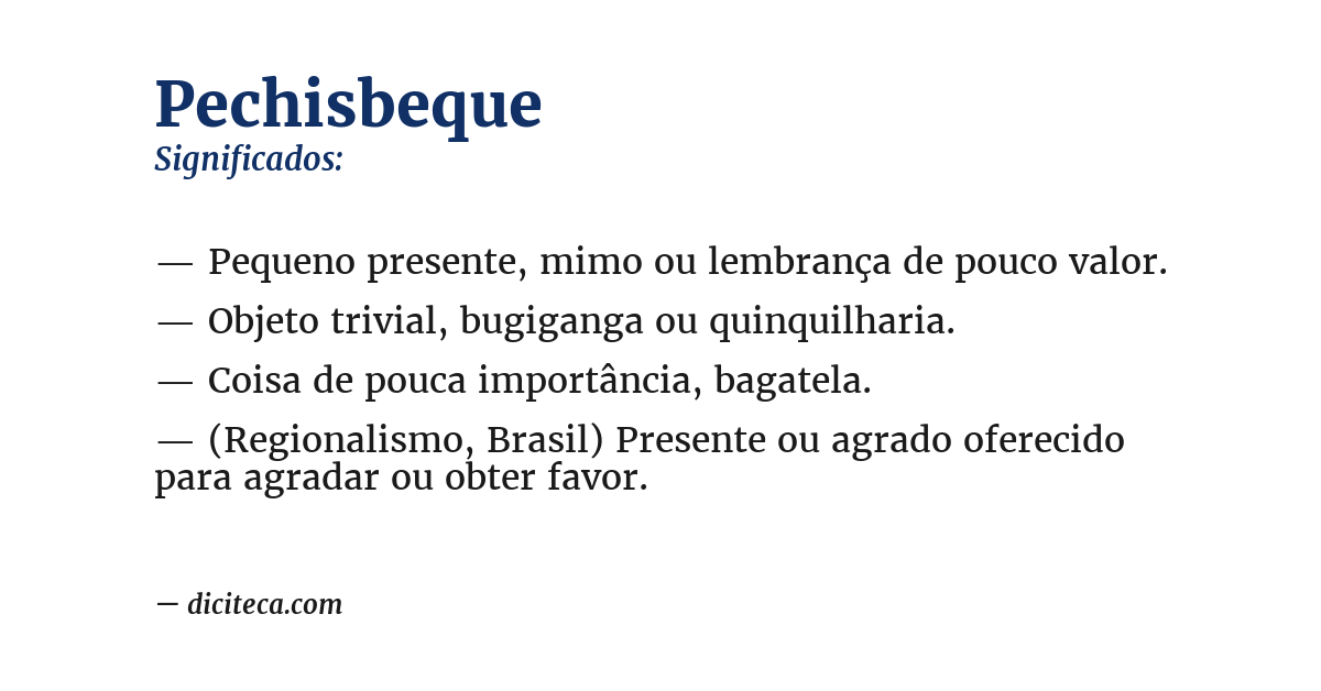 Significado de pechisbeque
