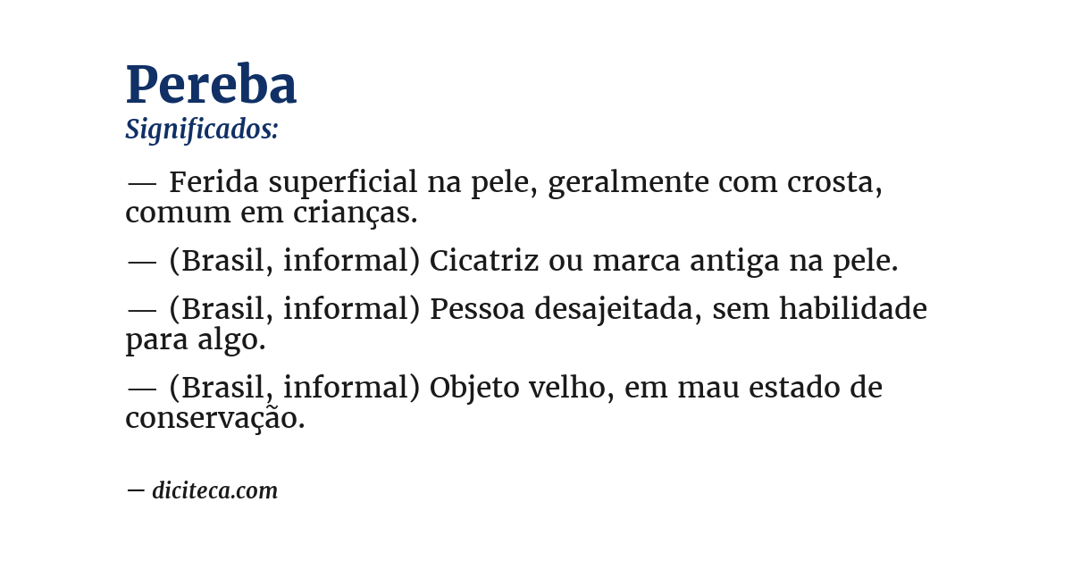 Significado de pereba