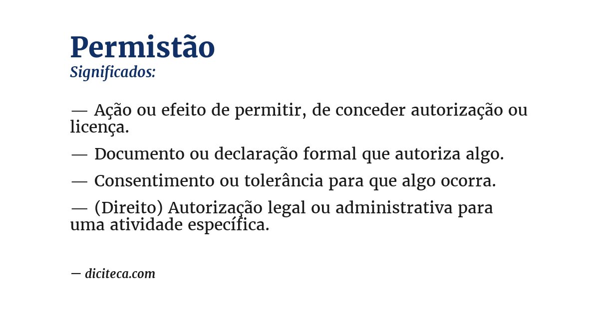 Significado de permistão
