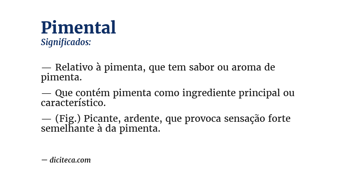 Significado de pimental