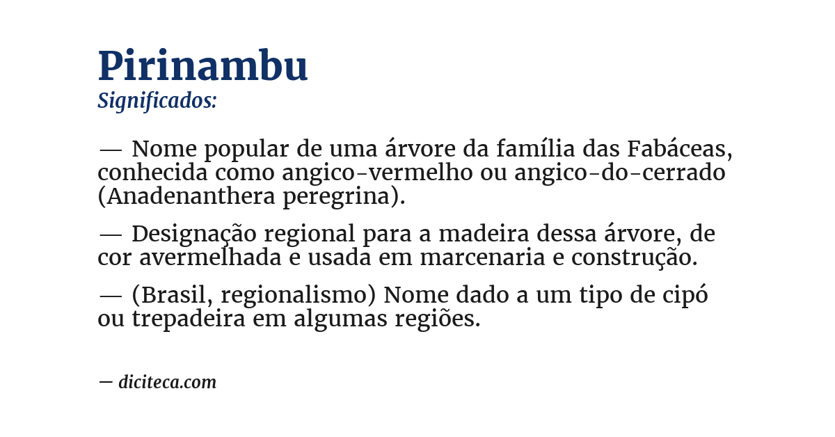 Significado de pirinambu