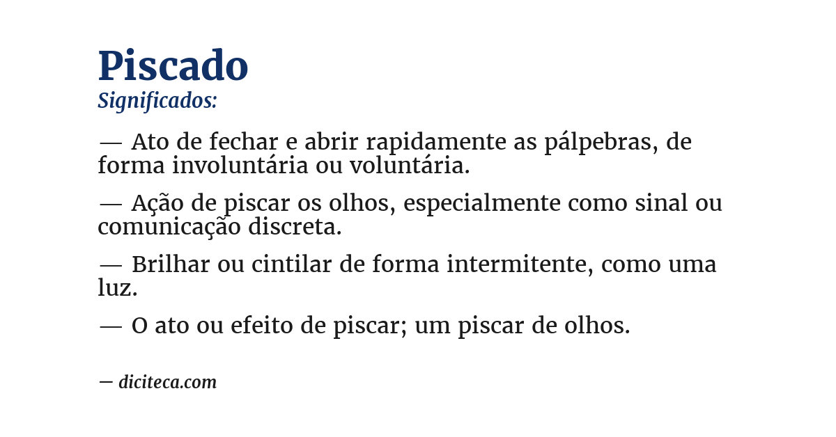 Significado de piscado