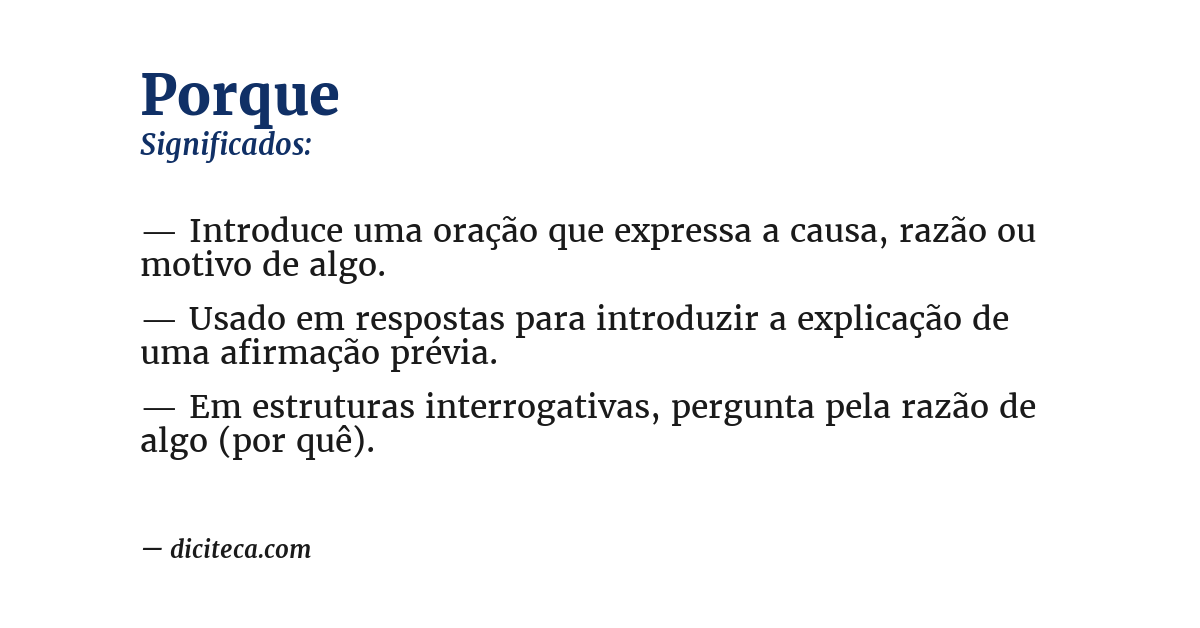 Significado de porque