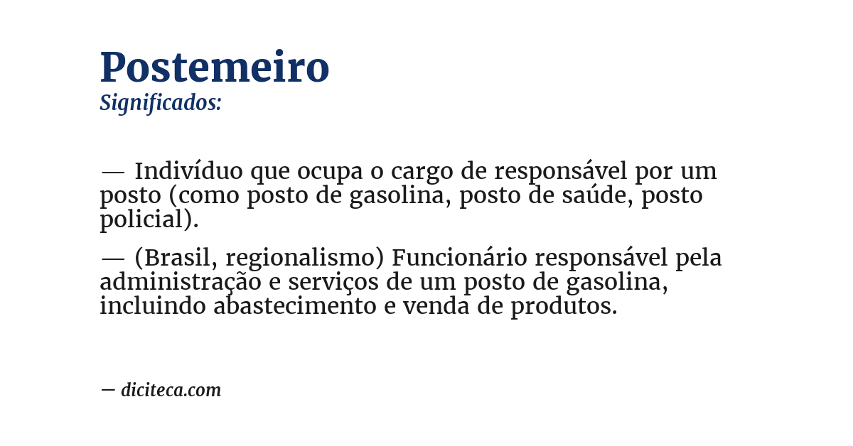 Significado de postemeiro