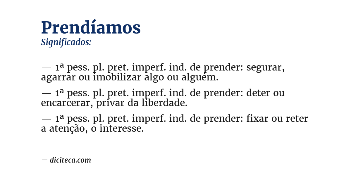 Significado de prendíamos