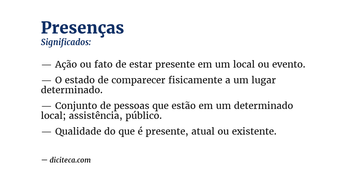 Significado de presenças
