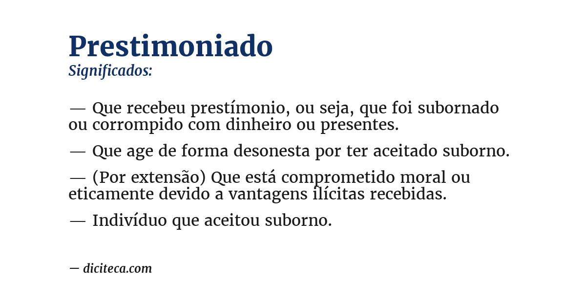 Significado de prestimoniado