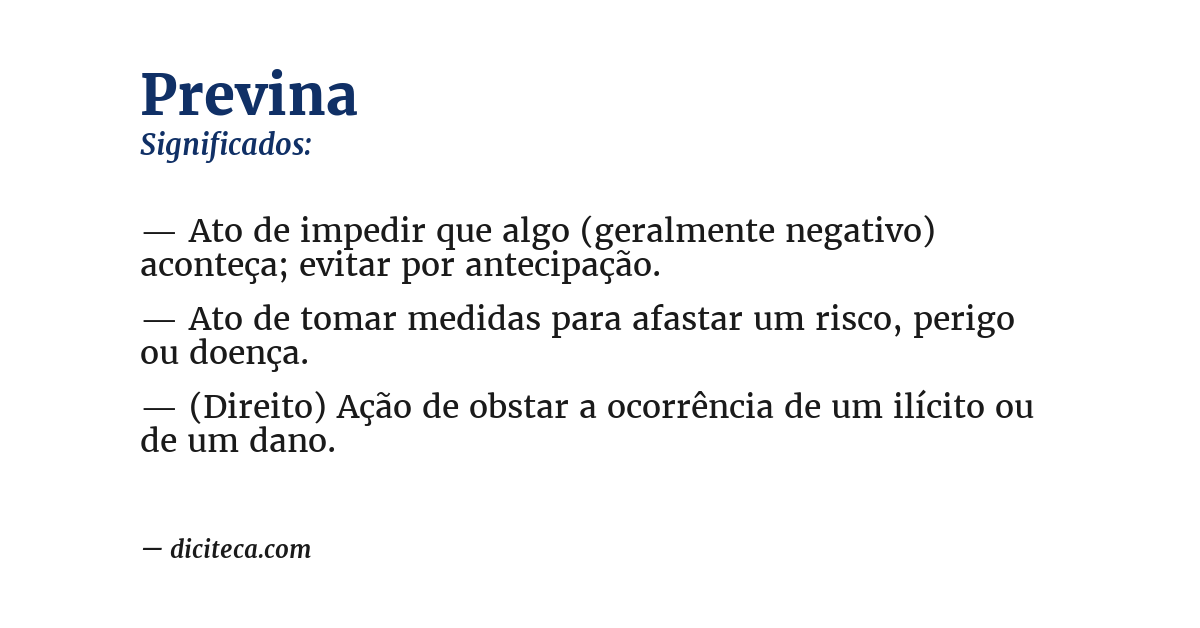 Significado de previna