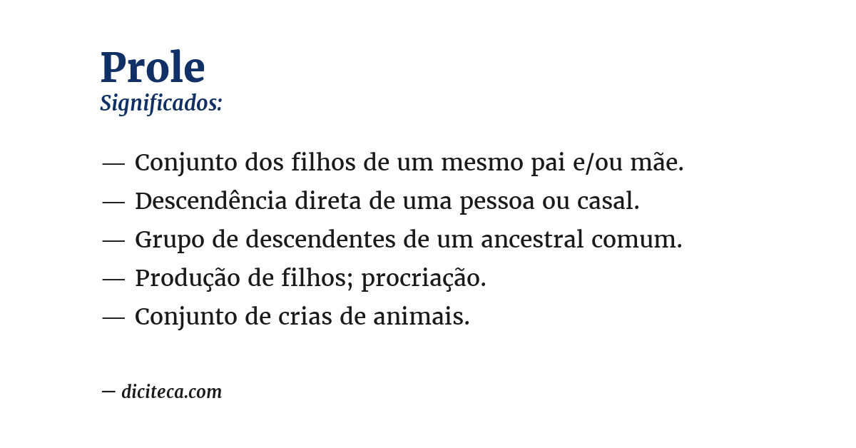 Significado de prole