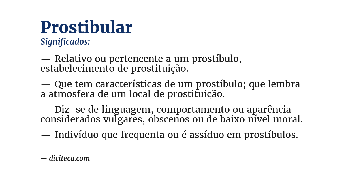 Significado de prostibular