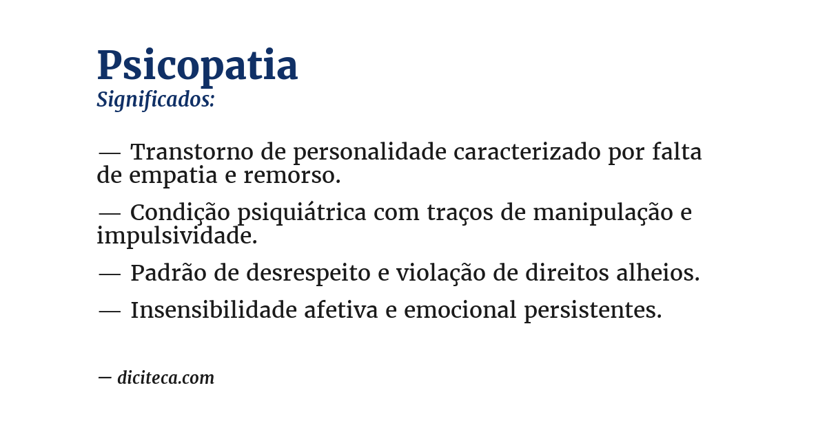 Significado de psicopatia