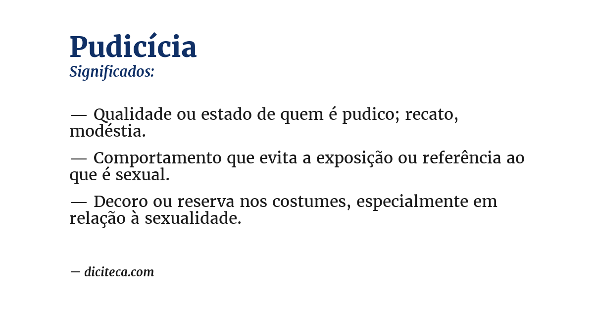 Significado de pudicícia