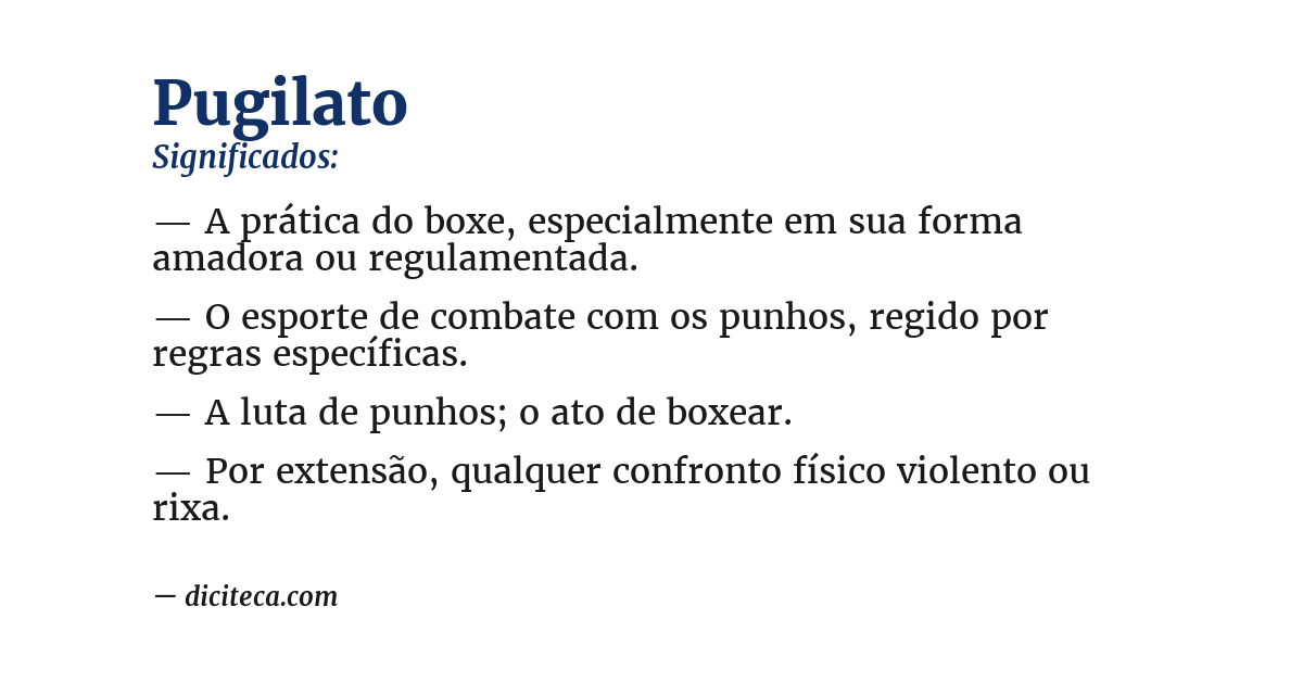 Significado de pugilato
