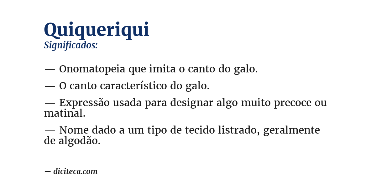 Significado de quiqueriqui