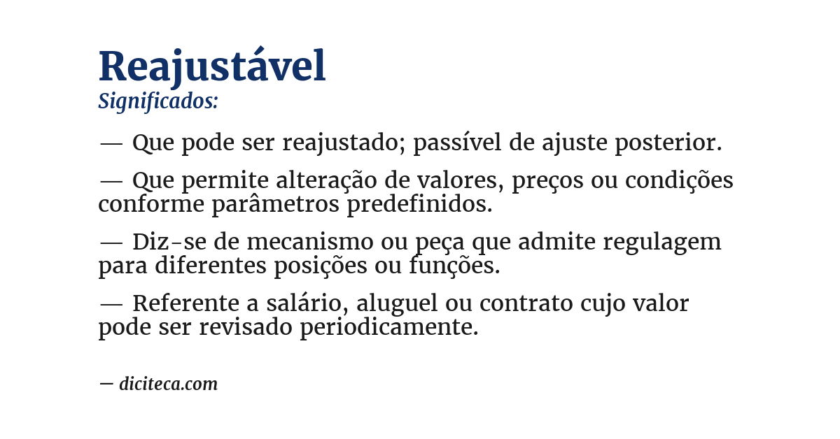 Significado de reajustável