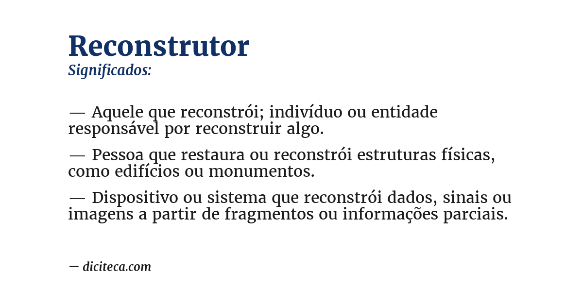 Significado de reconstrutor