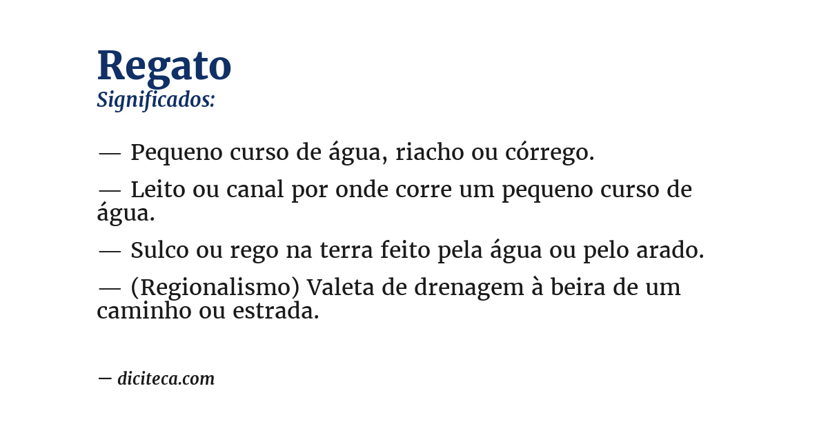 Significado de regato