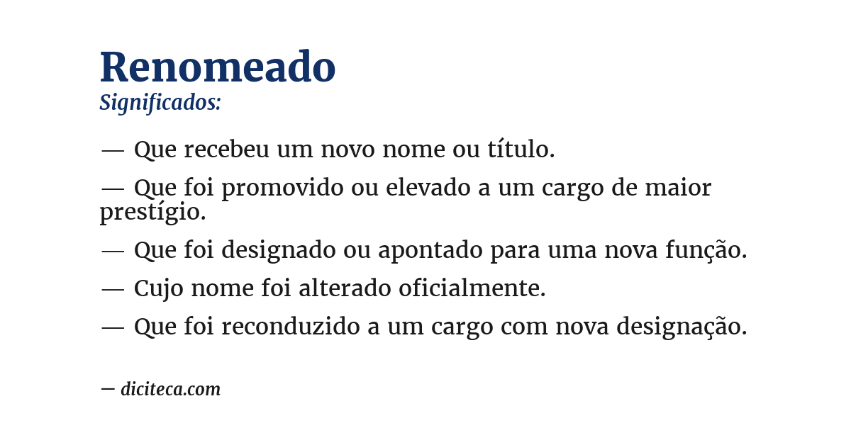 Significado de renomeado
