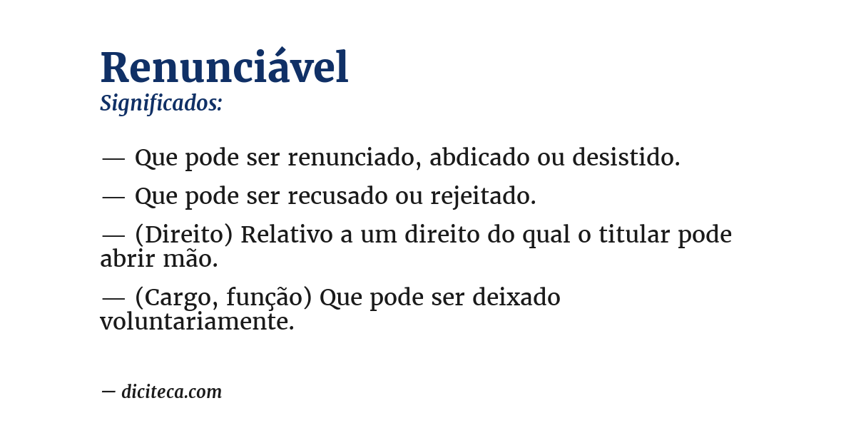 Significado de renunciável