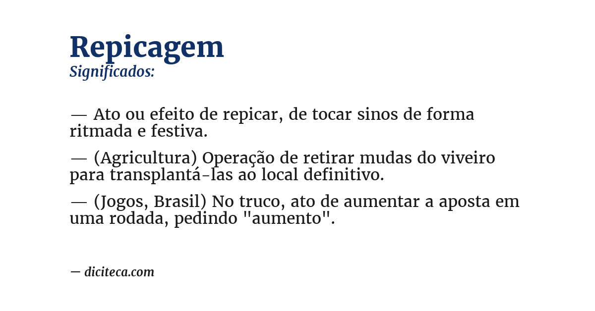 Significado de repicagem