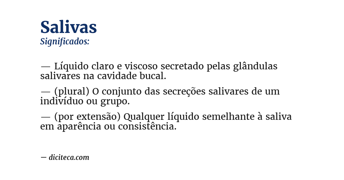Significado de salivas