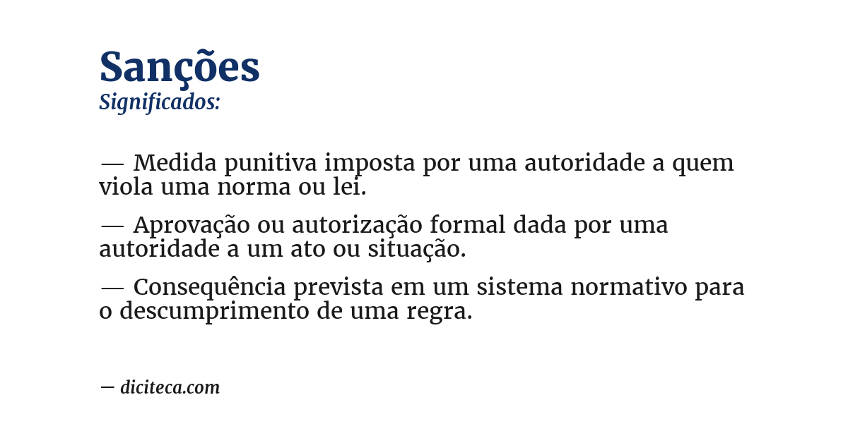 Significado de sanções