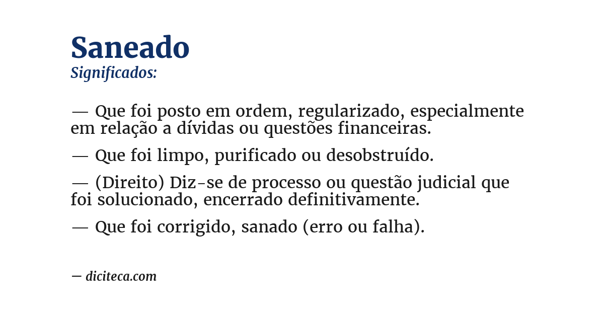 Significado de saneado