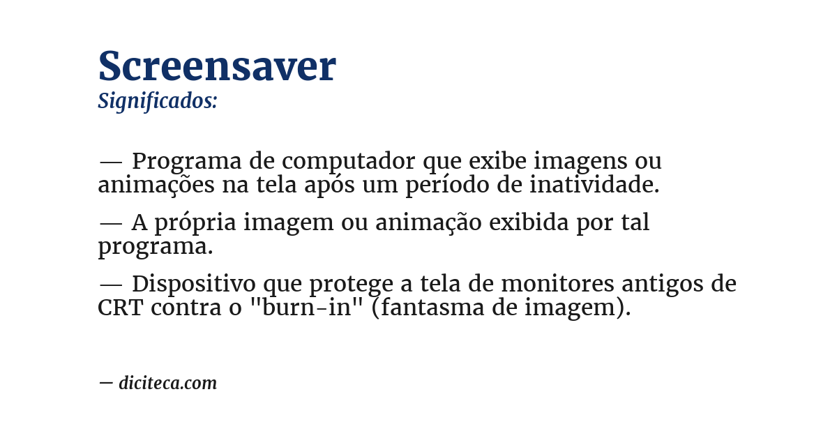 Significado de screensaver