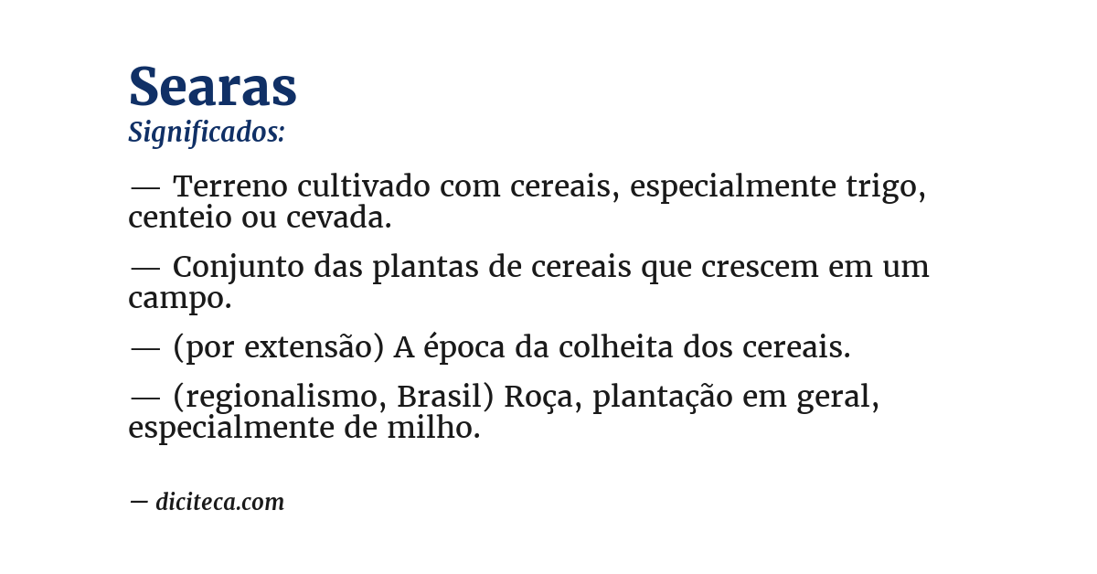 Significado de searas