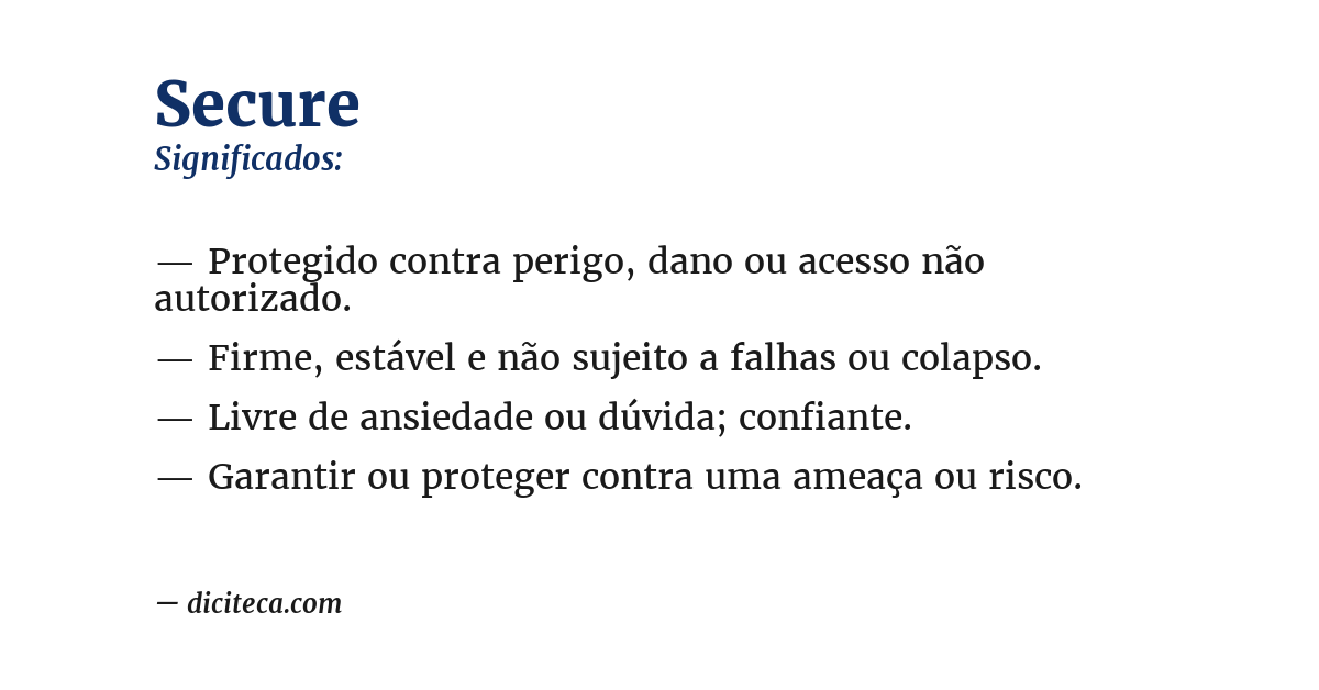 Significado de secure