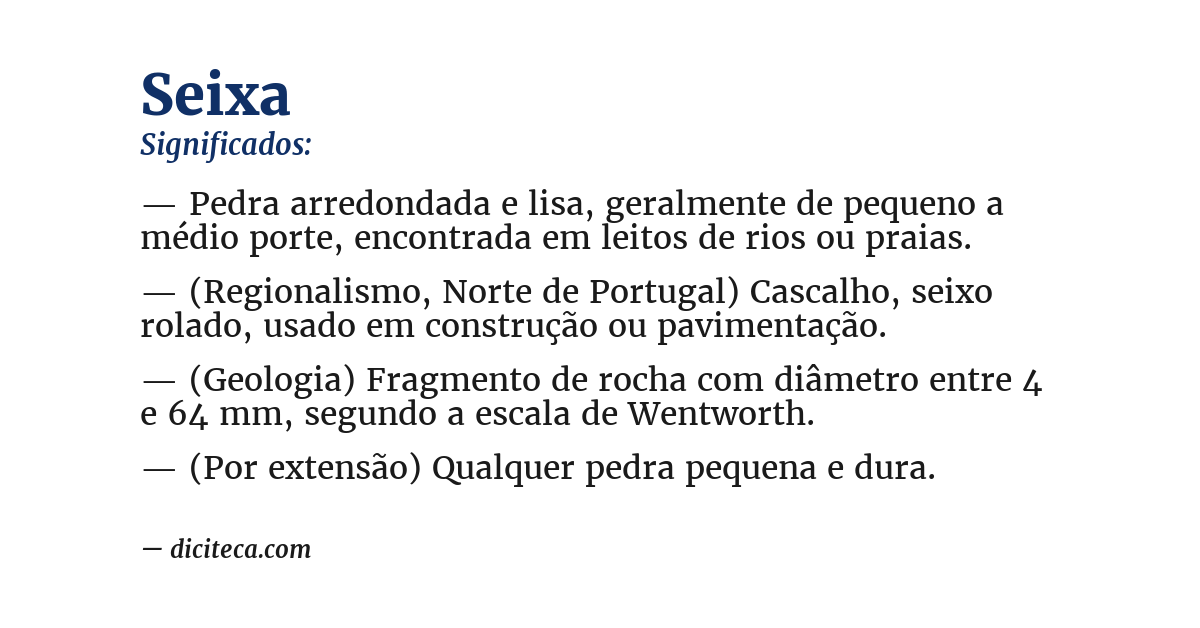 Significado de seixa