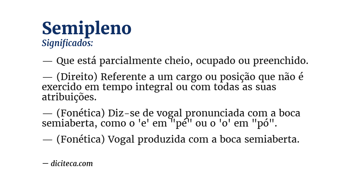 Significado de semipleno