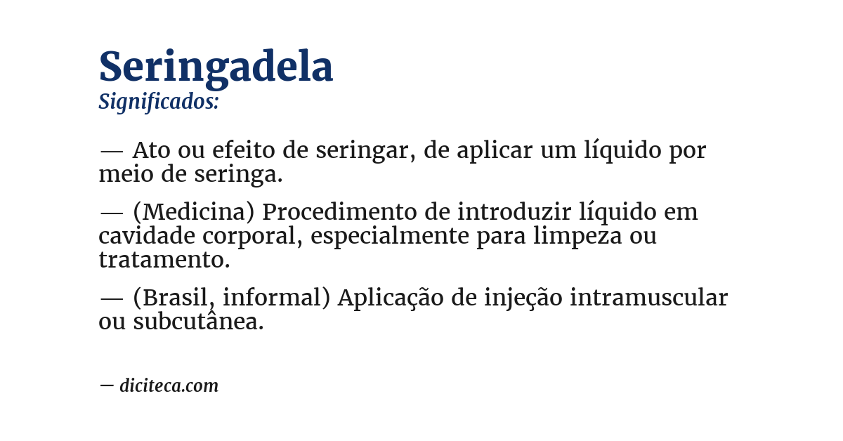 Significado de seringadela