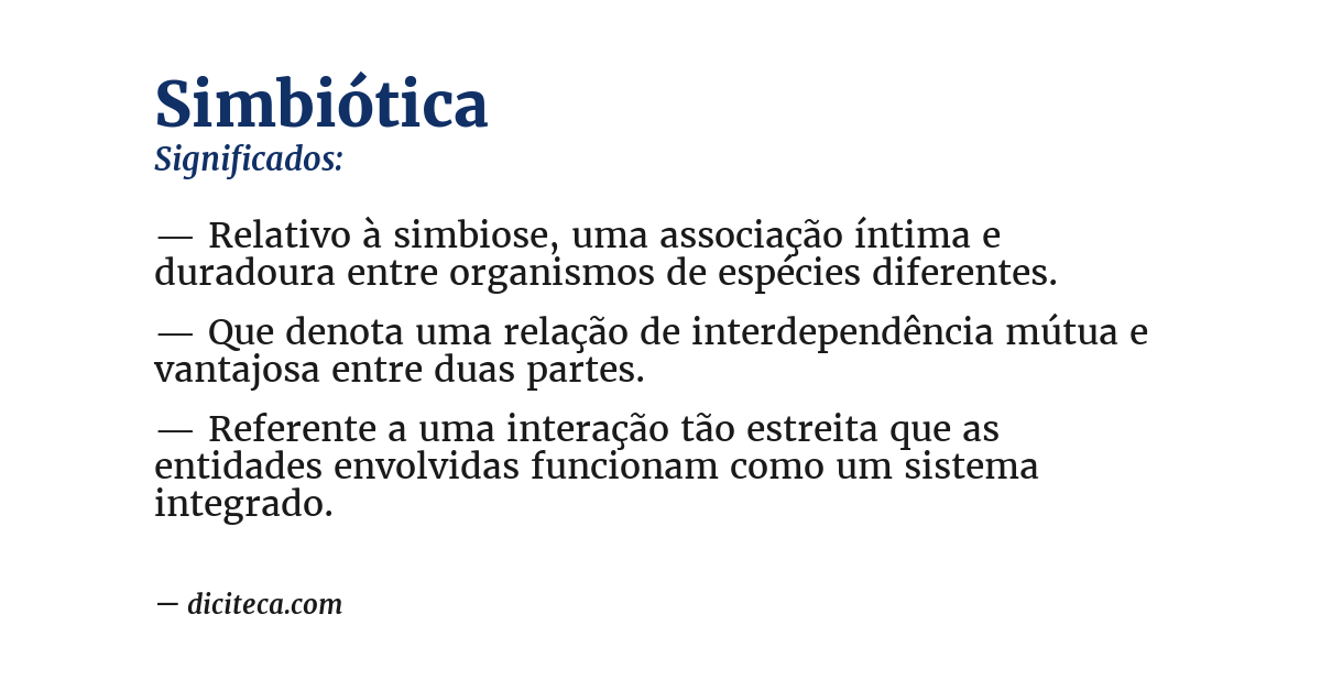 Significado de simbiótica