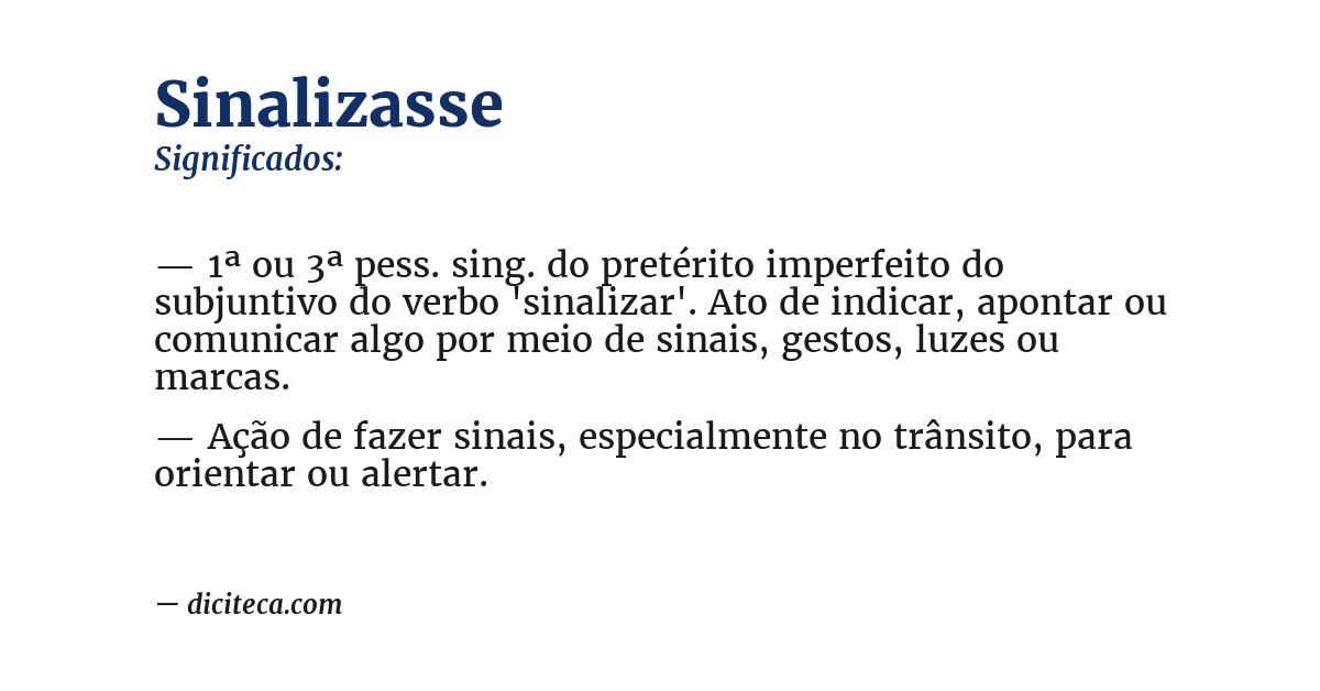 Significado de sinalizasse
