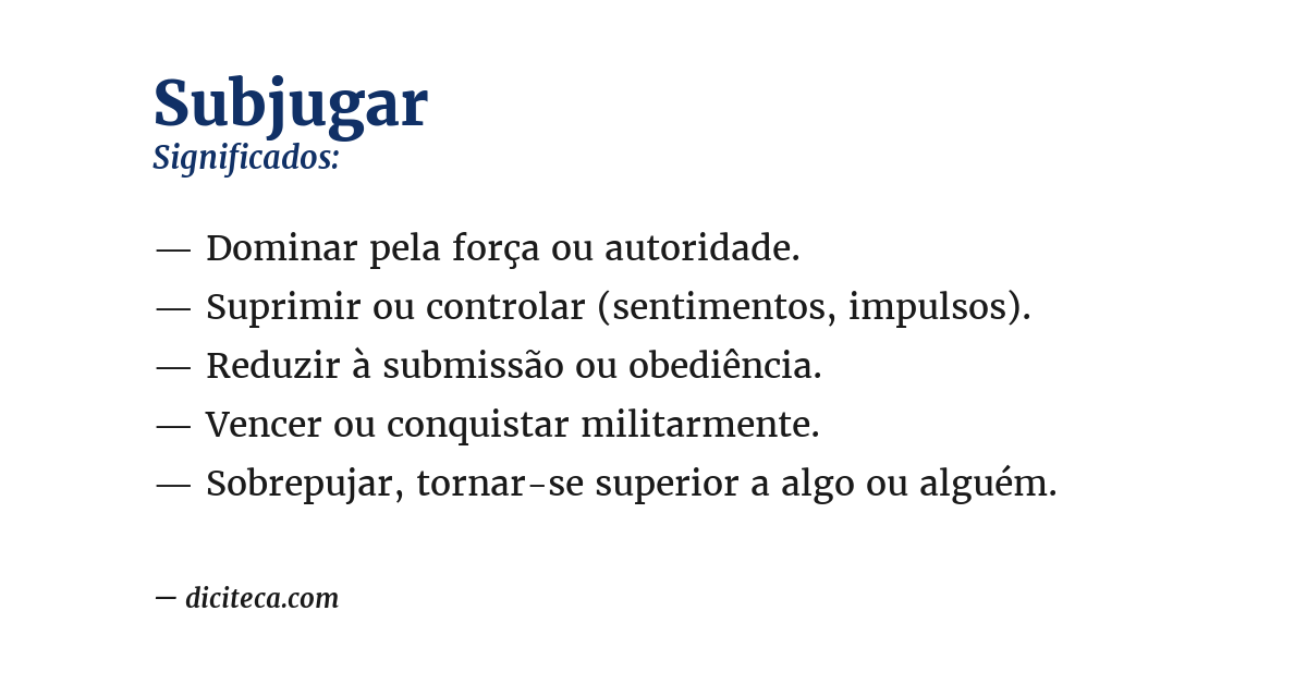 Significado de subjugar