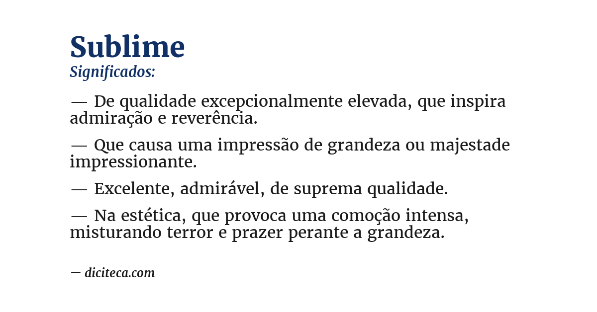 Significado de sublime