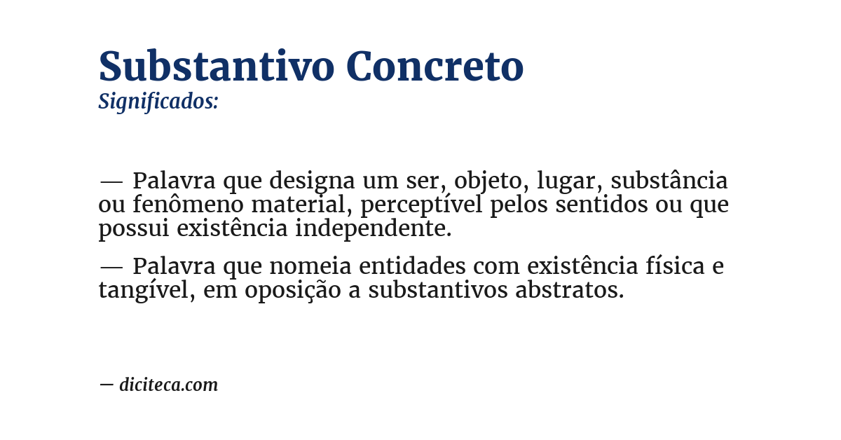 Significado de substantivo concreto