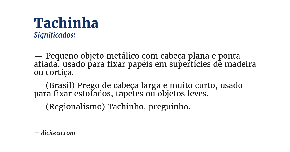 Significado de tachinha