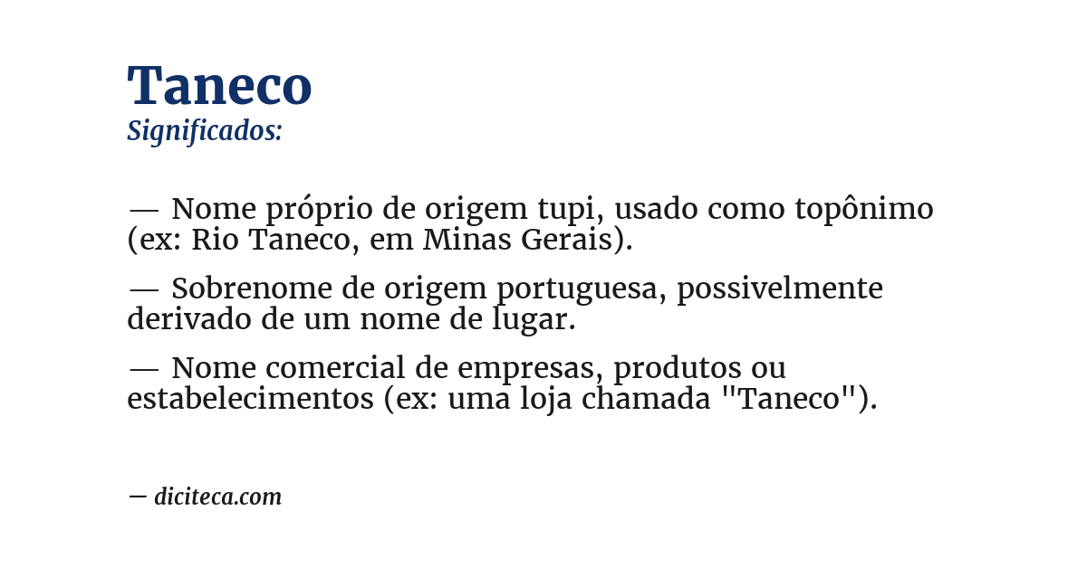 Significado de taneco