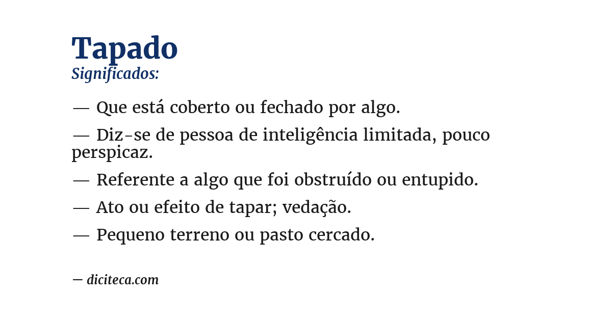 Significado de tapado