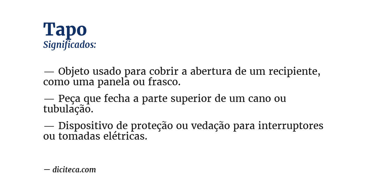 Significado de tapo