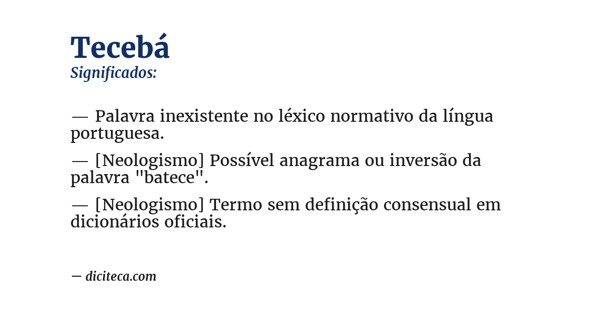 Significado de tecebá