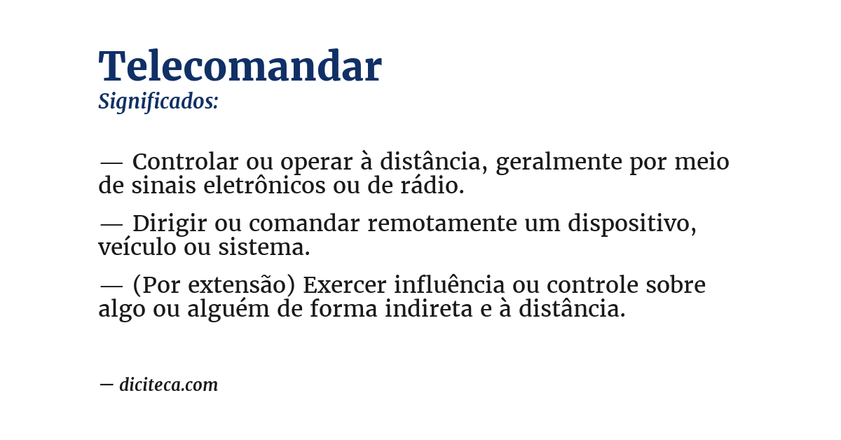Significado de telecomandar